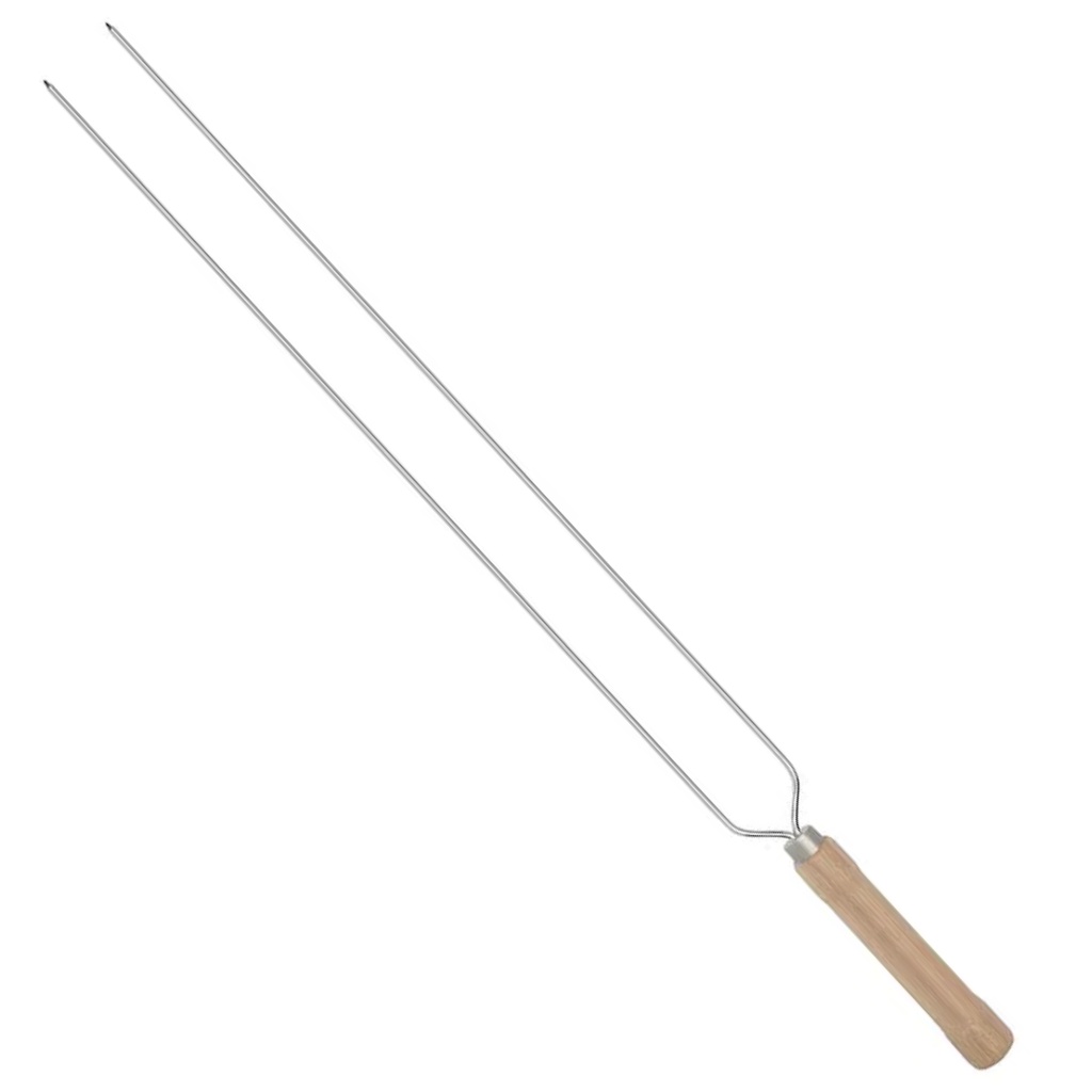 Espeto Duplo Para Churrasco Churrasqueira Aço 55cm Mor