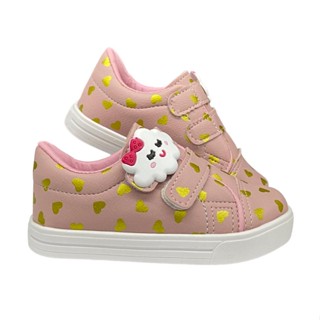 Tenis  Infantil  Menina Estilosa Rosa Ouro 20 Ao 34