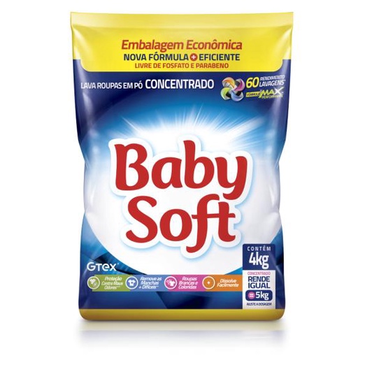 Lava Roupas Pó Baby Soft Concentrado 4KG em Oferta na Shopee