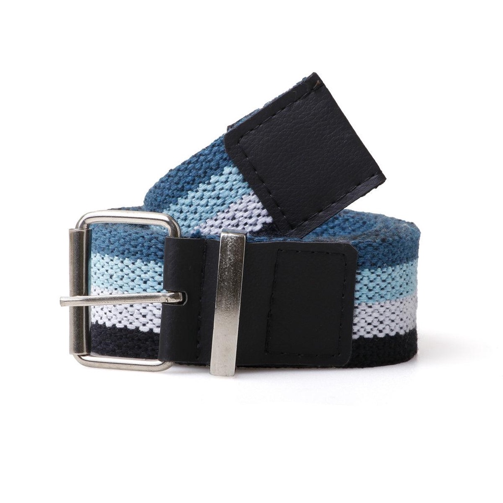 Cinto Casual Gorgurão Mesclado Azul Fivela Rolete