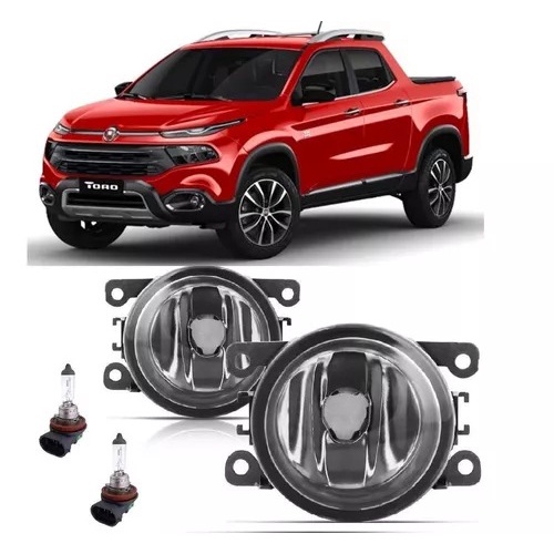 Par Farol De Milha Universal Fiat Toro 2016 2017 2018 2019 2020 + Lâmpada