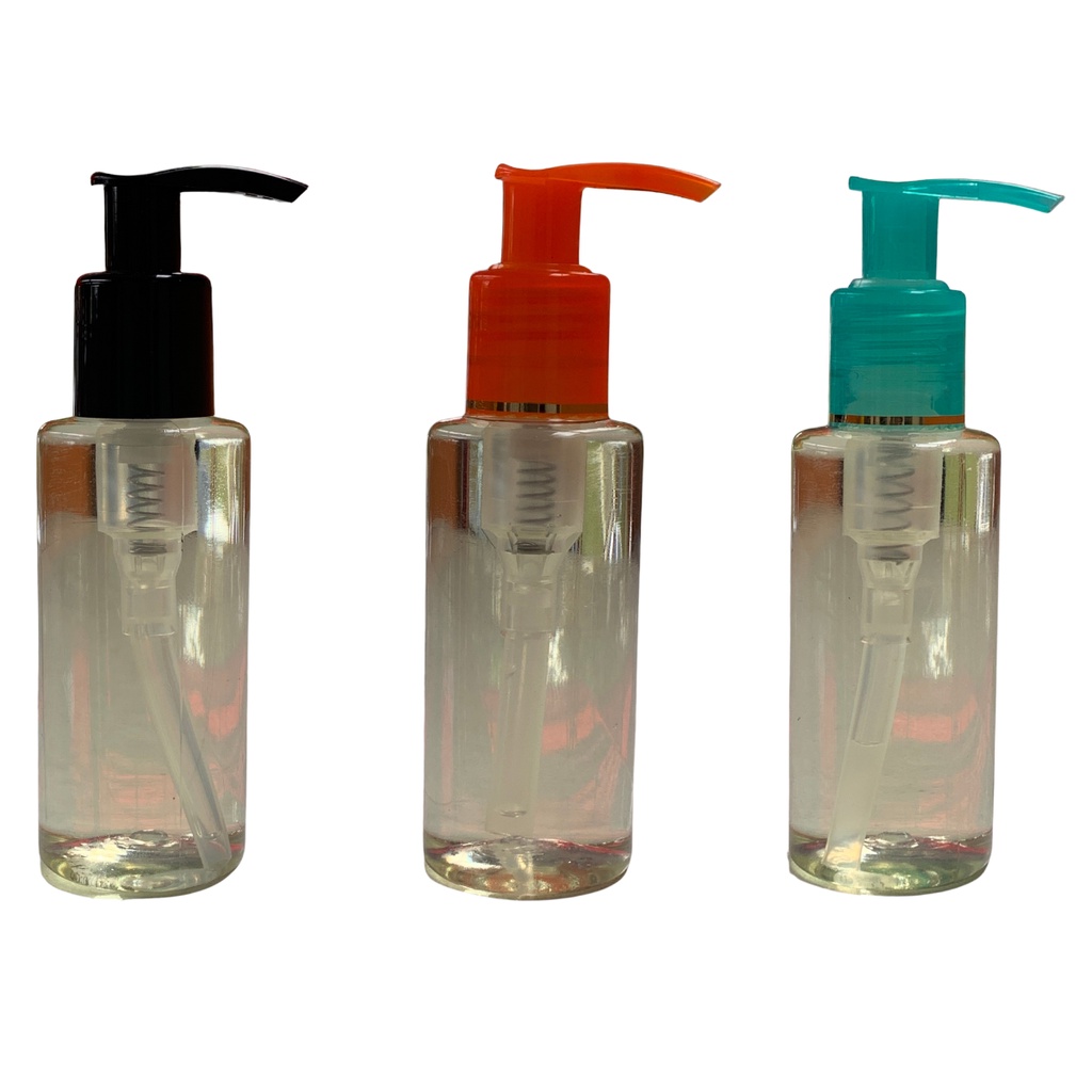 Kit de Frascos 100ml PET Transparente Valvula Pump Sabonete Shampoo Alcool Gel p/ Viagem C/2 em Oferta na Shopee