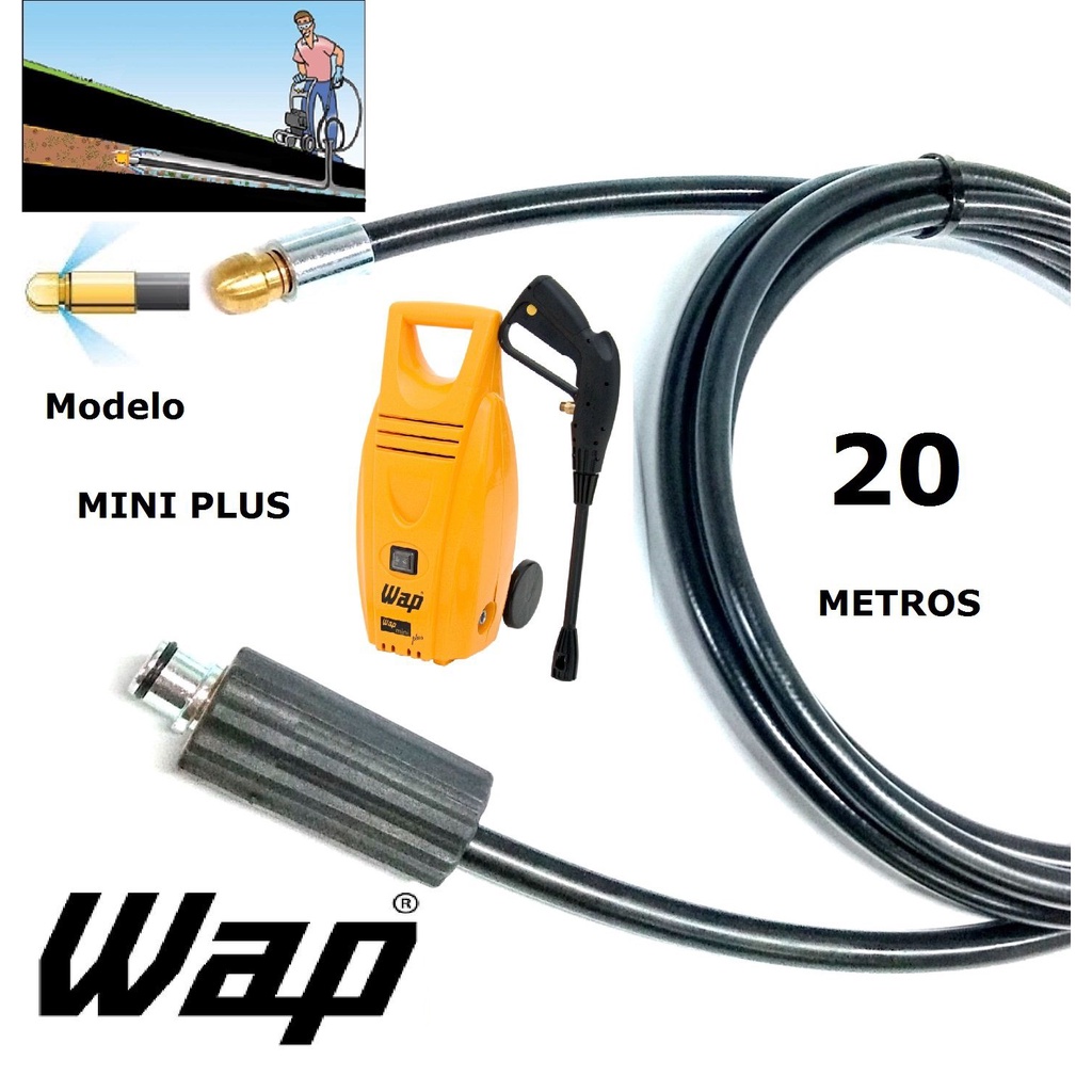 Mangueira desentupidora de tubulação WAP - 20 Metros - Wap MINI PLUS