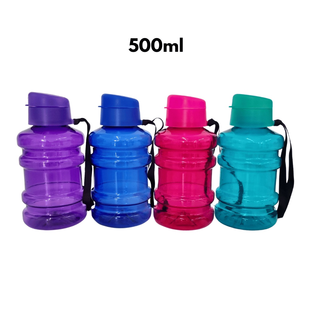 Garrafa Squeeze 500ml Escolar Infantil / Academia | Tampa Fliptop | Com Alça | Galão Compacto