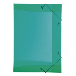 Pasta com aba elástico 1/2 ofício Line transparente verde 0252.T Dello