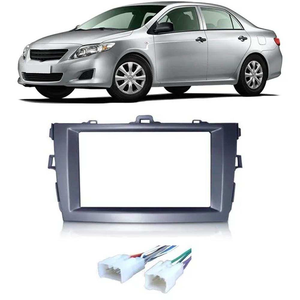 Moldura De Painel 2 Din Toyota Corolla  2009 á 2013 Para CD DVD 2 Din + Conector ISO