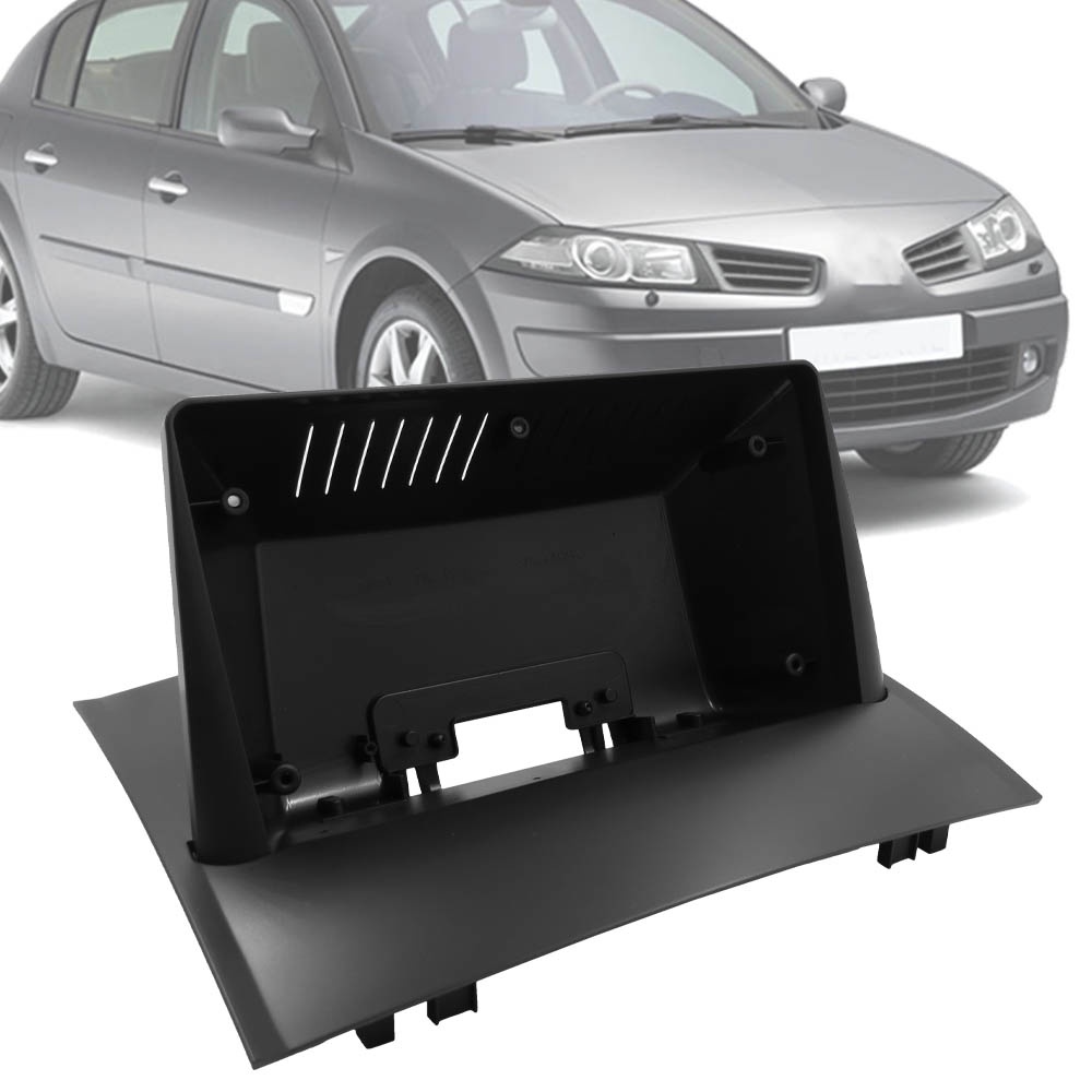 Moldura Painel 2 Din 9" Polegadas Megane 2003 até 2013 Preto