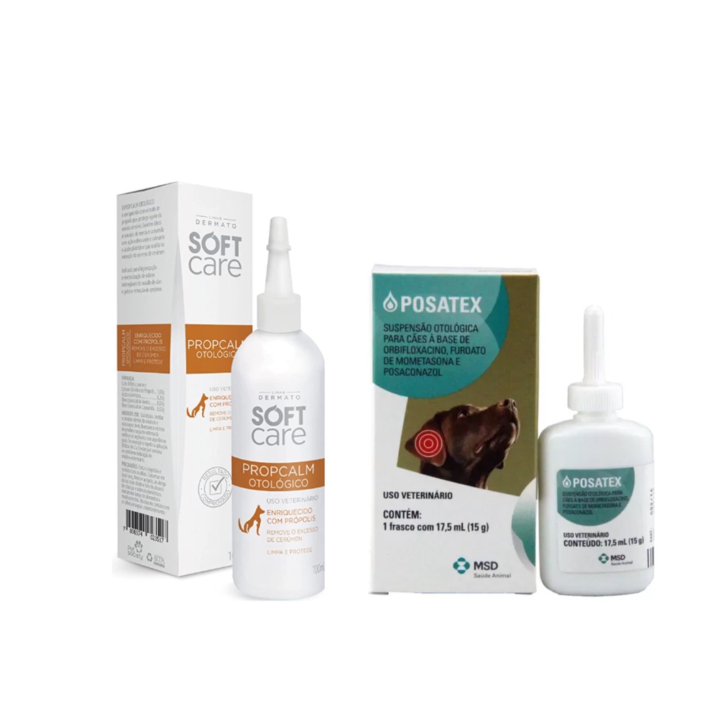 01 Posatex MSD Otite Cães E 01 Propcalm Oto Soft Care - Pets