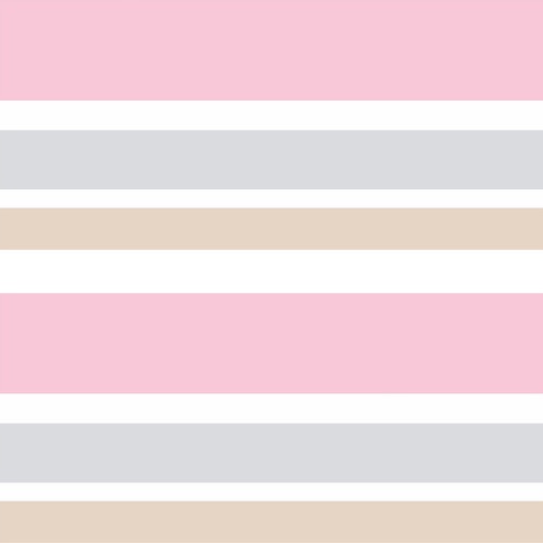 Papel De Parede Listrado Rosa Branco Cinza E Bege Adesivo