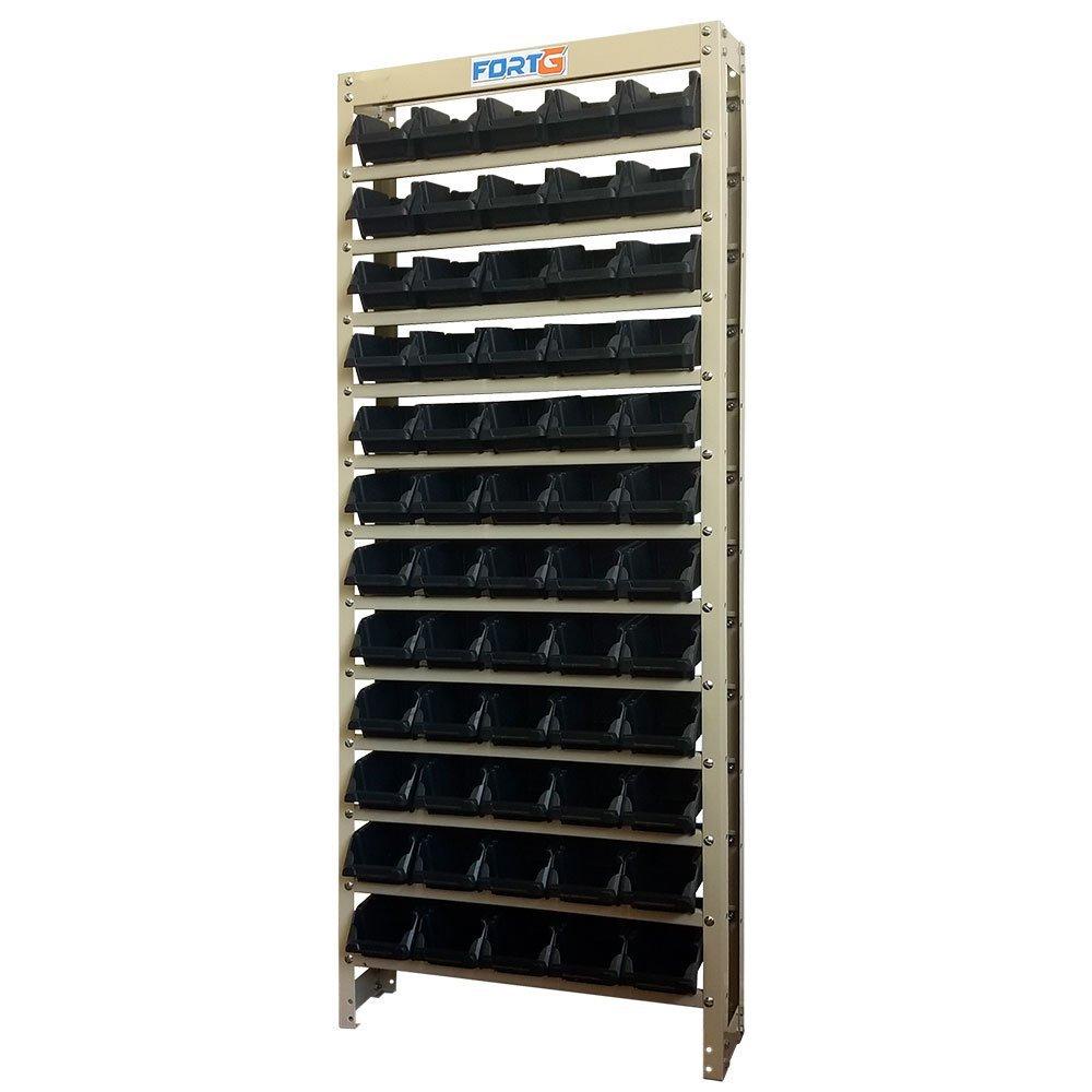 Estante Gaveteiro Organizador com 60 Gavetas Número 3 Cor Preto - FortG em Oferta na Shopee