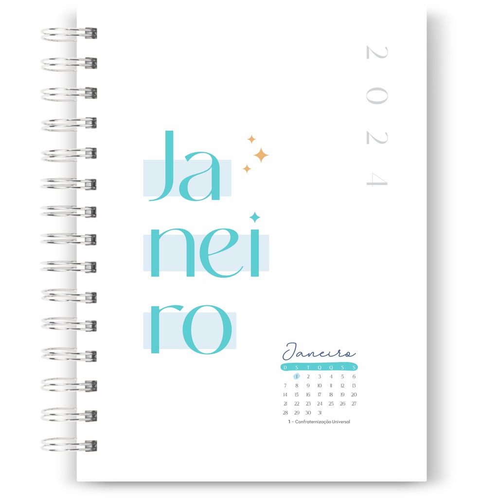 Kit de divisórias com calendários e abas adesivas 2026