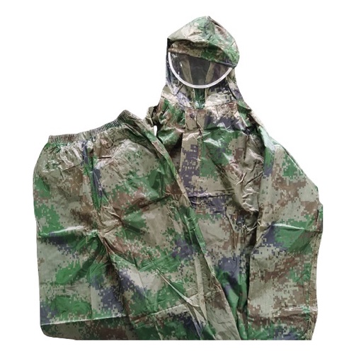 Capa De Chuva Para Motoqueiro Plástica 2 Peças Camuflada