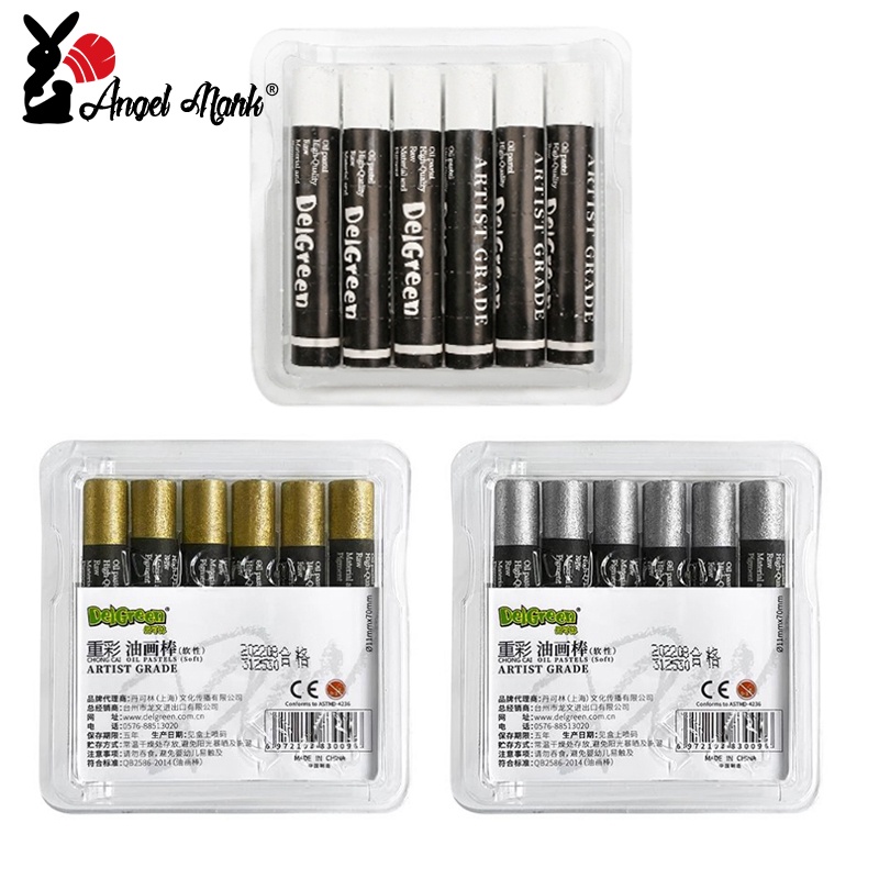 Angel Mark 6 Peças De Pintura A Óleo Em Bastão , Cor Pesada , Branco/Dourado/Prata , Pastel , Grafite , Lápis , Artista , Estudantes , Materiais De Arte
