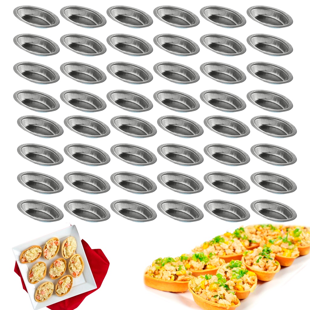60 Forminhas De Barquete Aço Flander Vai Ao Forno Para Assar em Oferta na Shopee