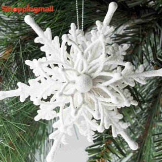 Decorações De Natal 12cm 3D Plástico Branco Floco De Neve Pingente Suprimentos Decorativos Home Festa Acessórios Xmas Tree Ornamentos