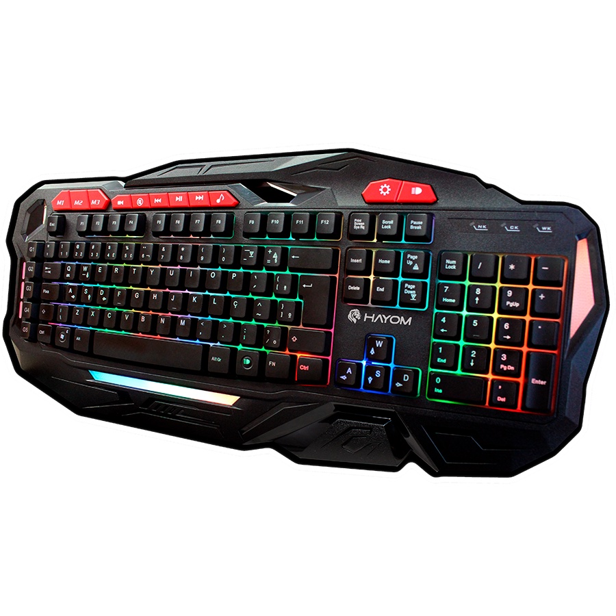 Teclado Gamer Hayom Semi-mecânico Com Luz Rgb Tc 3204