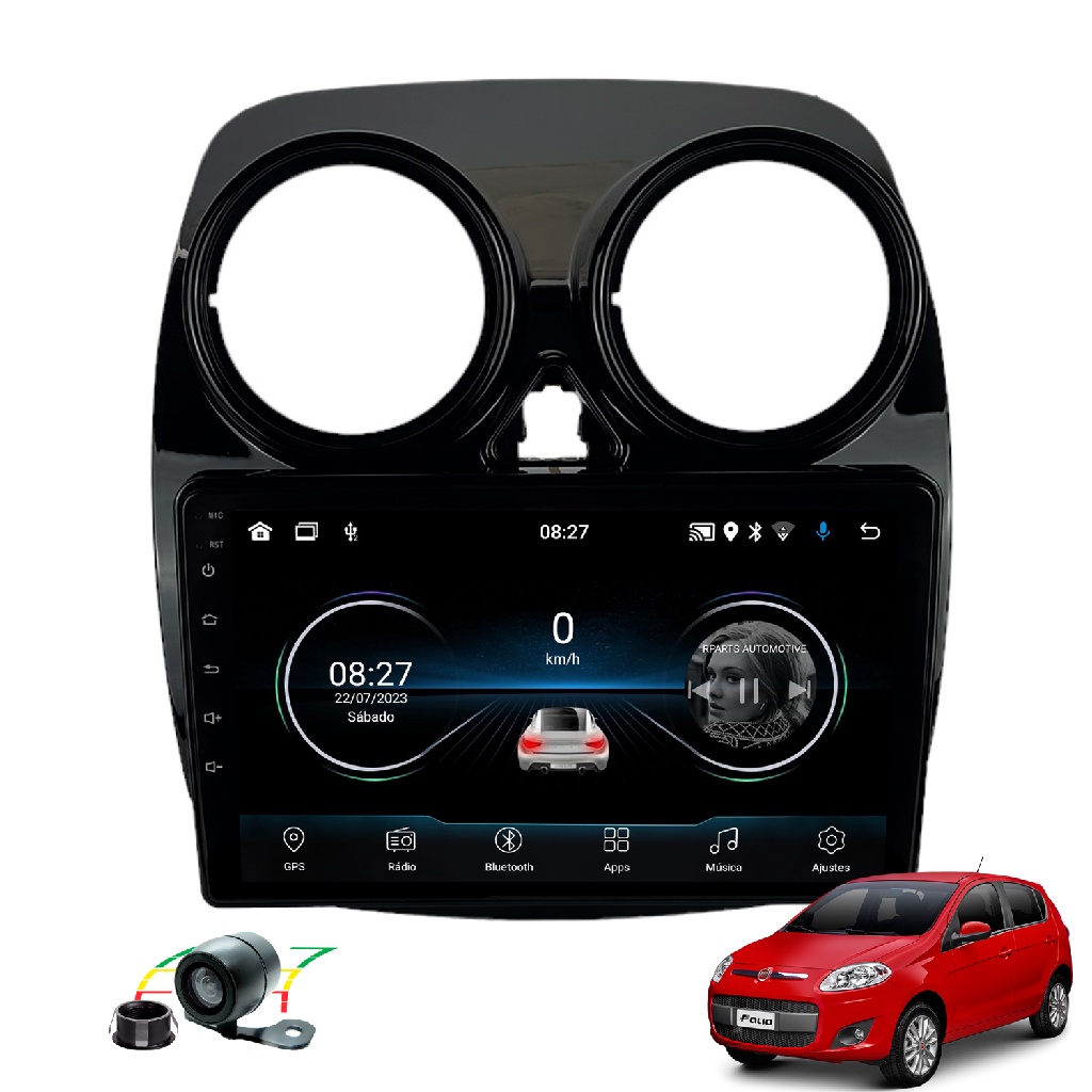Kit Central Multimidia 9 Polegadas Android Fiat Palio Attractive 2012 a 2017