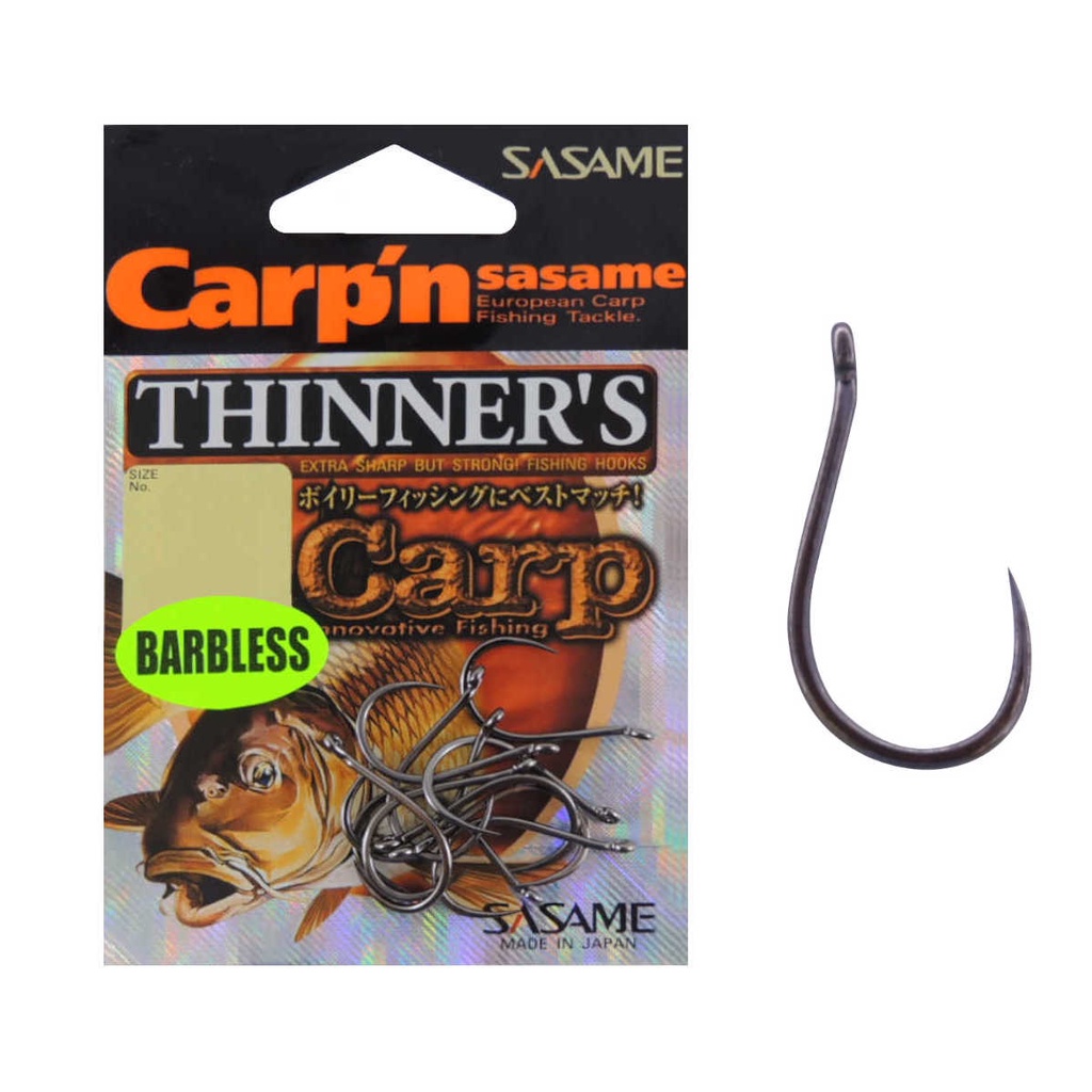 Anzol Sasame Thinner's Barbless F-520 - Black Nickel