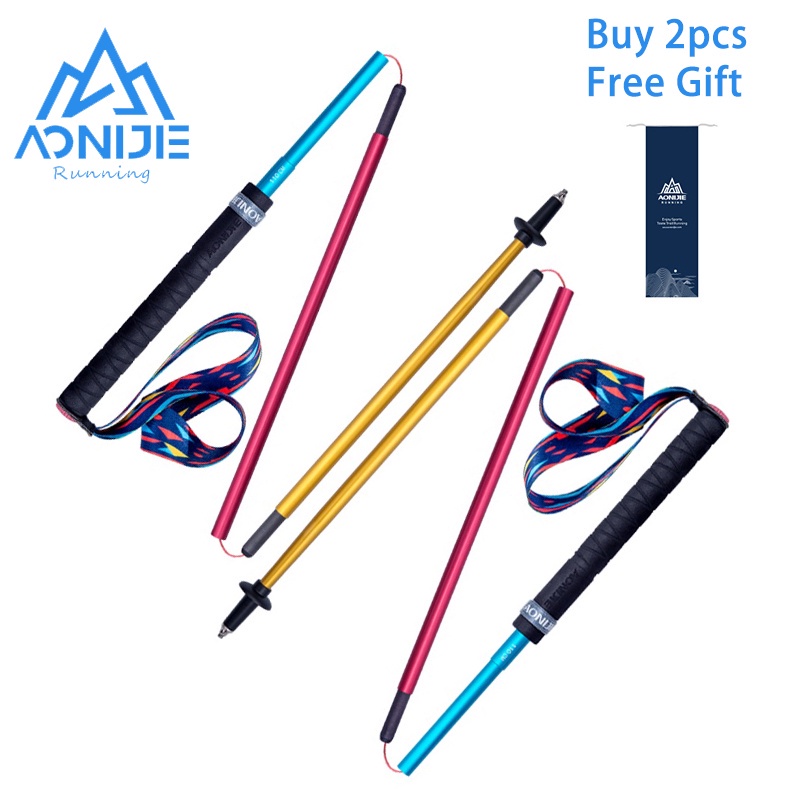 AONIJIE E4201 2 Peças De Bastões De Trekking Dobráveis De Carbono Para Caminhada Em Trilha
