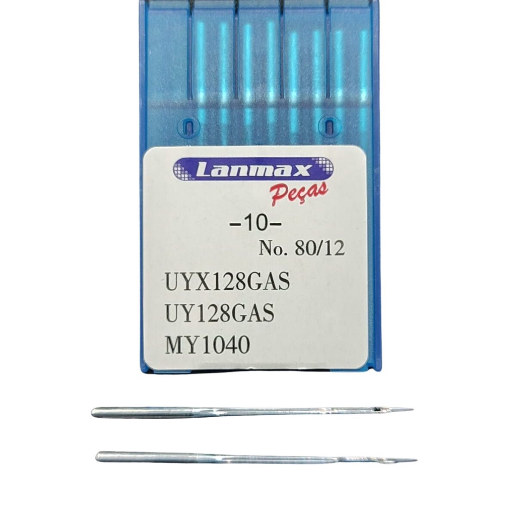 Agulha UYX128 para Máquina Galoneira, Fechadeira Plana, Braço, Cós - PCT C/ 10 - Numero 12
