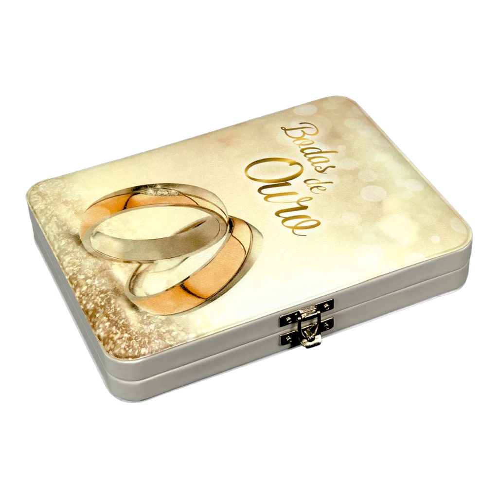 Álbum Maleta Casamento Bodas De Ouro  80 Fotos 15x21