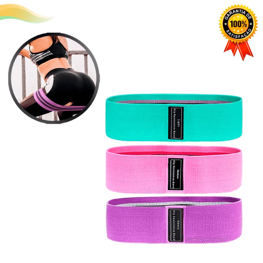 Conjunto Kit 3 Faixas Mini Band Elastico Treino Para Treinamento De Perna Ombro Exercicio ...