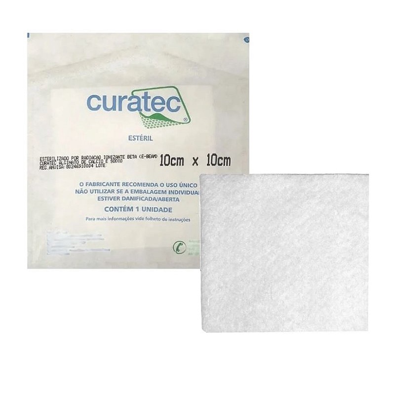 Curativo Alginato Cálcio e Sódio 10cm x 10cm Unidade - Curatec em Oferta na Shopee