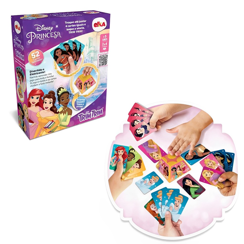 Jogo De Estratégia Trim Trim Com Cartas Princesas Da Disney 1233 Elka em Oferta na Shopee