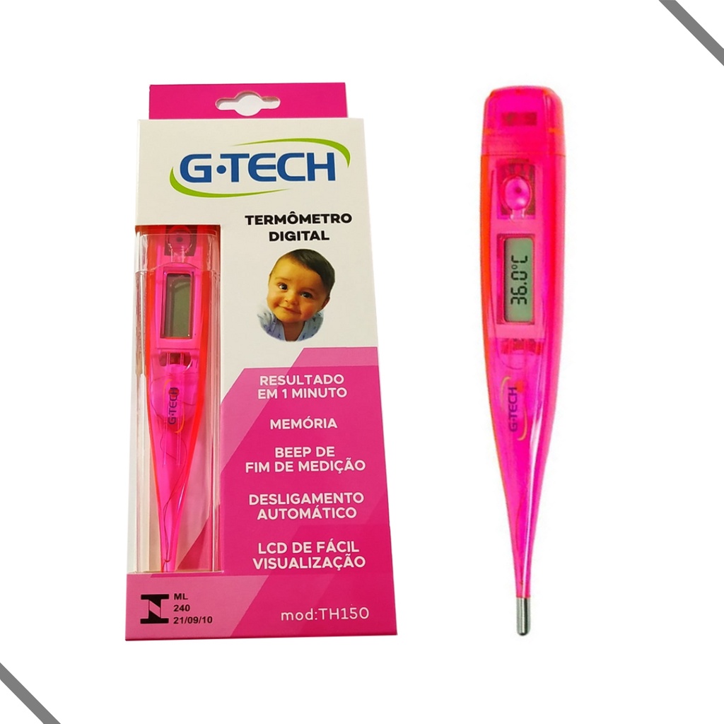 Termômetro Clínico Digital Febre G-tech Th150 Rosa