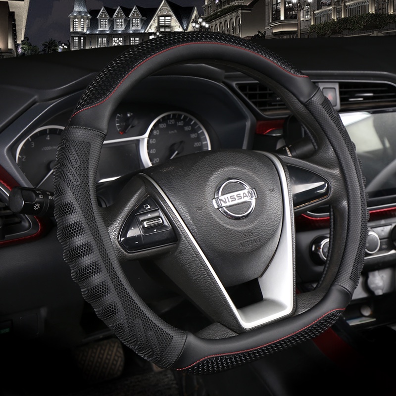 D Forma Capa De Volante Do Carro Couro Para Nissan Rogue X-trail T32 Kicks Esporte Híbrido 2017-2021 Qashqai 2019