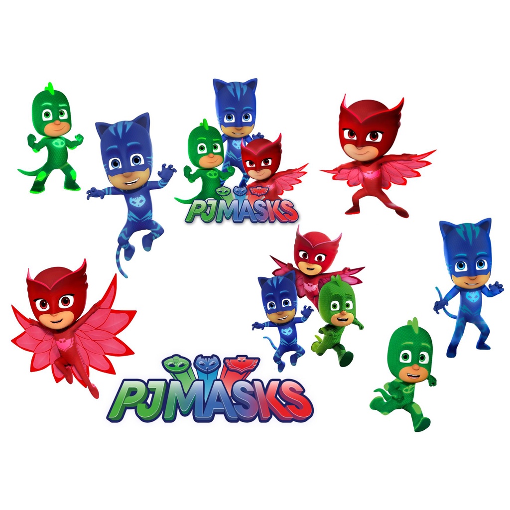 100 Apliques PJ MASKS Toppers Tags Tubetes Docinhos Festa Enfeites para Aniversário em Oferta na Shopee