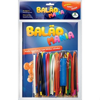 Livro Balão Mania Com Balões Coloridos e Bomba para Encher