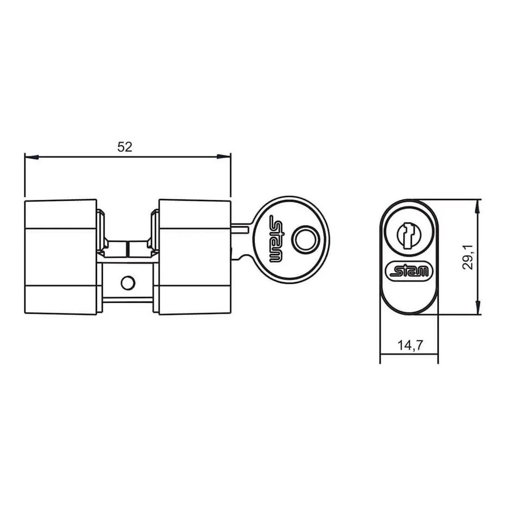Fechadura Stam Bico Papagaio Inox Perfil Estreito 901 28mm — imagem 2 de 2