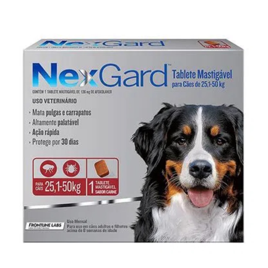 Nexgard Cão 25 A 50kg Antipulgas E Carrapatos Com 1 Nex Gard