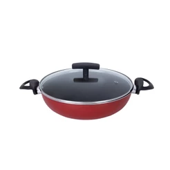 Tacho Antiaderente Frigideira Profissional Grande Teflon 28 cm Tampa de Vidro