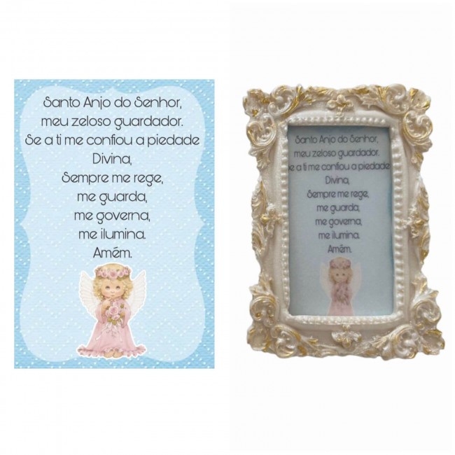 Kit Papel de Arroz Oração Santo Anjo do Senhor Mod 1 6 Un