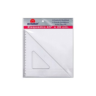 Esquadro poliestireno 26cm x 45 graus 542 Acrimet em Oferta na Shopee