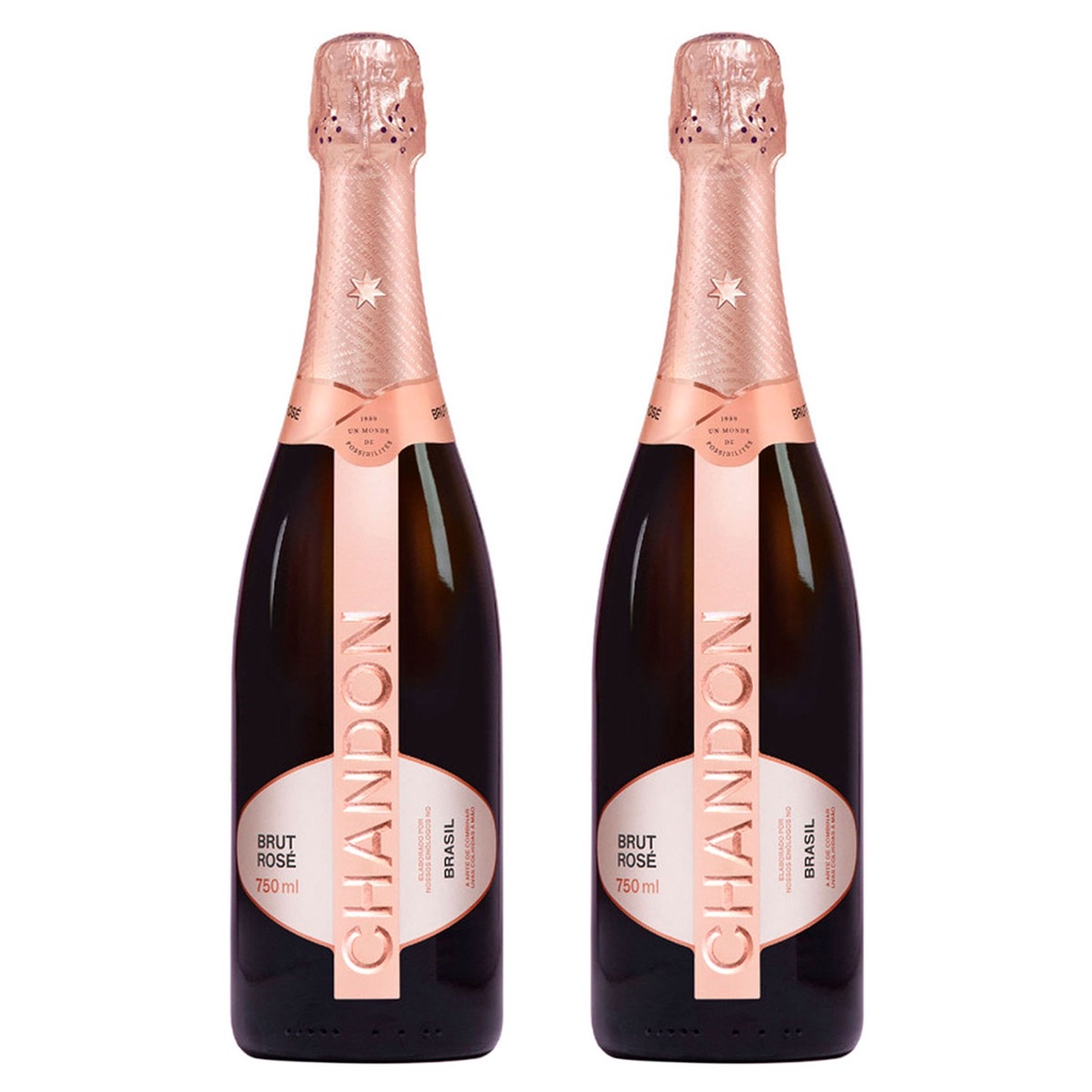 KIT 02 ESPUMANTES CHANDON BRUT ROSE 750ML