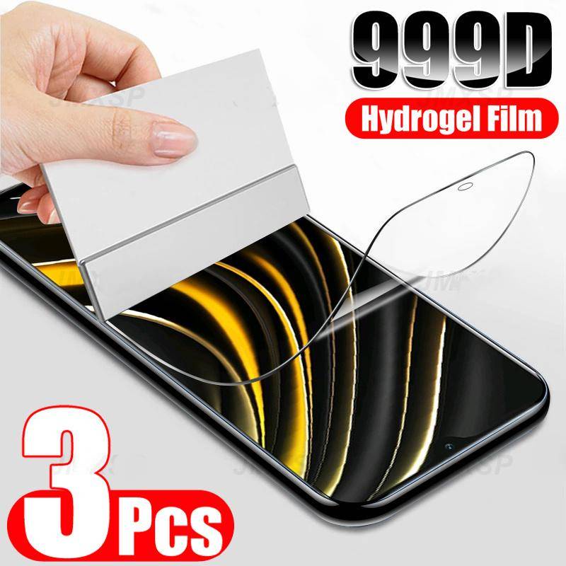 3Pcs Filme Hidrogel Para Xiaomi Poco X5 X4 M4 M3 M2 F5 F2 Pro X4 X3 F4 F3 GT NFC Protetor De Tela M5 M5S C55 C50 C40 C31 C3 Pocophone F1