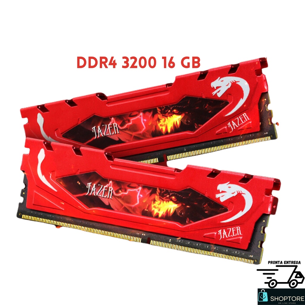 Memória Ram Jazer 16 Gb Ddr4 3200mhz Sem Rgb