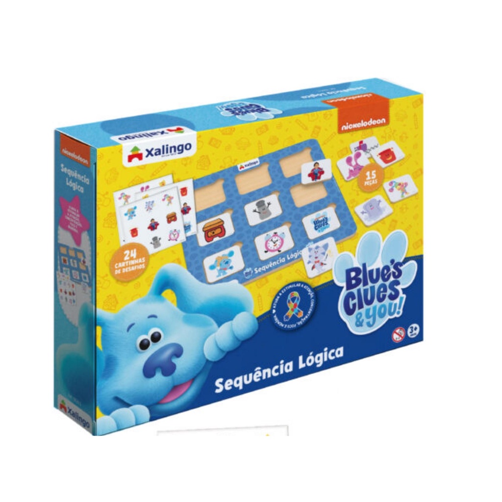 Jogo de Tabuleiro Sequencia Logica Blue's Clues com 39 Peças Xalingo - 55365 em Oferta na Shopee