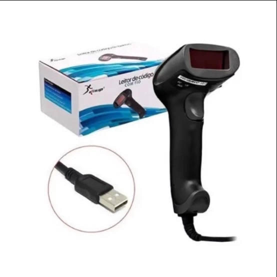 Leitor de código de barras faz leitura de boletos bancario  laser com fio usb