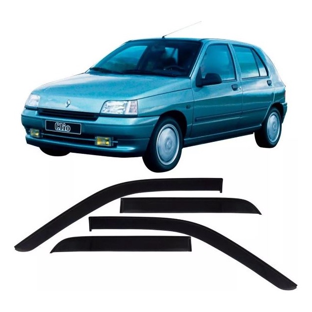 Calha De Chuva Defletor Renault Clio Argentino 1996 A 1999 4 Portas Fume Ecoflex 92.004a
