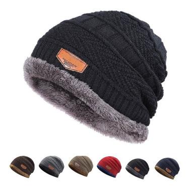 Gorro Touca de Inverno Grossa Unissex Forrada Lã Quentinha Trico Masculina Feminina