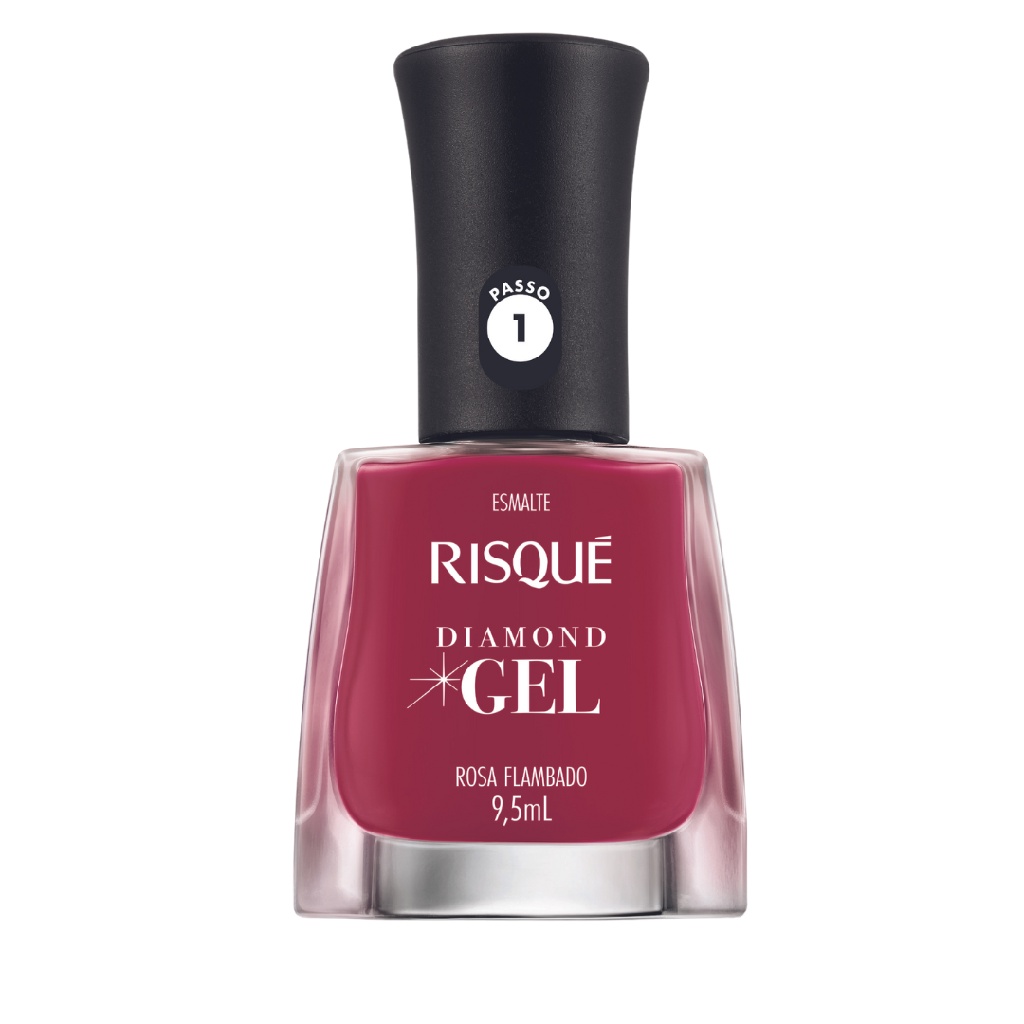 Esmalte Diamond Gel Rosa Flambado Manicure Risque 9,5Ml - Beauty