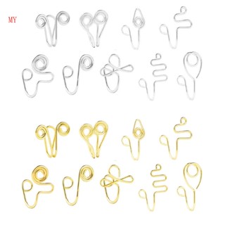 9PCS Fake Nose Rings Hoop Cuff Piercing Clip Anéis Nariz Para Homens em Oferta na Shopee