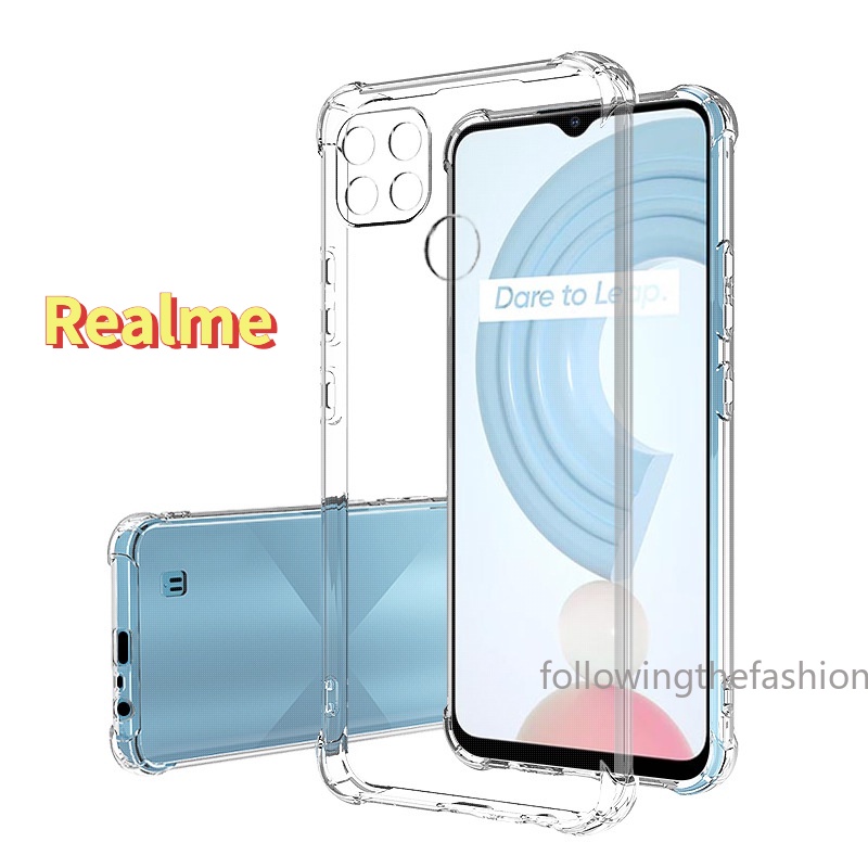 Para Realme C21y C25 C11 C20A C25s 4G C3 C55 C53 C30 C15 C12 C21 Capa De Silicone Transparente À Prova De Choque Telefone Proteção Total Da Lente Câmera Tampa Traseira Anti-Queda Anti Impacto Capinha Phone Case em Oferta na Shopee