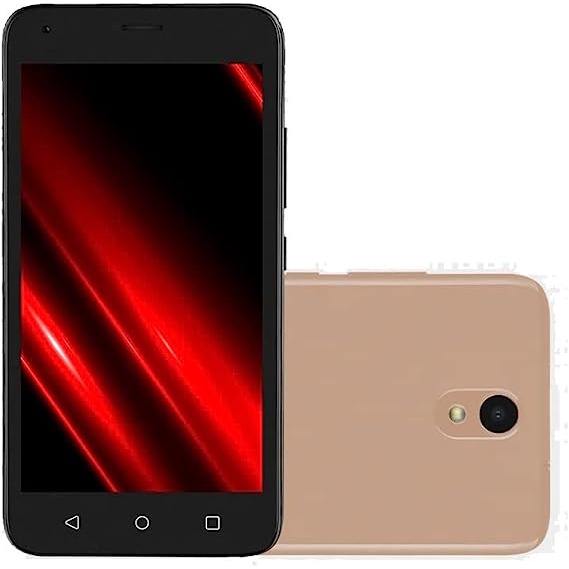 Smartphone Multilaser E Pro 32GB, 4G, Wi-Fi, Tela 5.0, Dual Chip, 1GB Ram, Android 11 Go Dourado