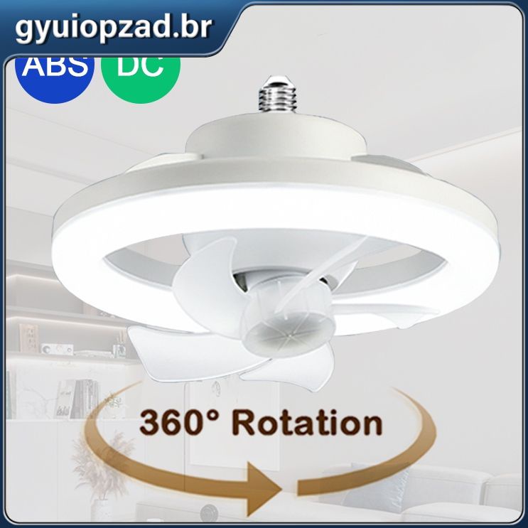 E27 Lâmpada De Teto Com Luz Noturna De Trabalho Como Ventilador Controle Remoto LED Silencioso Inteligente Para Sala De Estar Quarto De Dormir