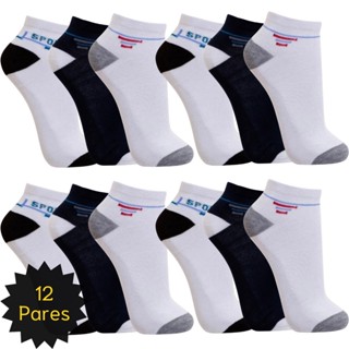 Kit 12 Pares Meia Cano Curto Confortável Anti-odor Unissex